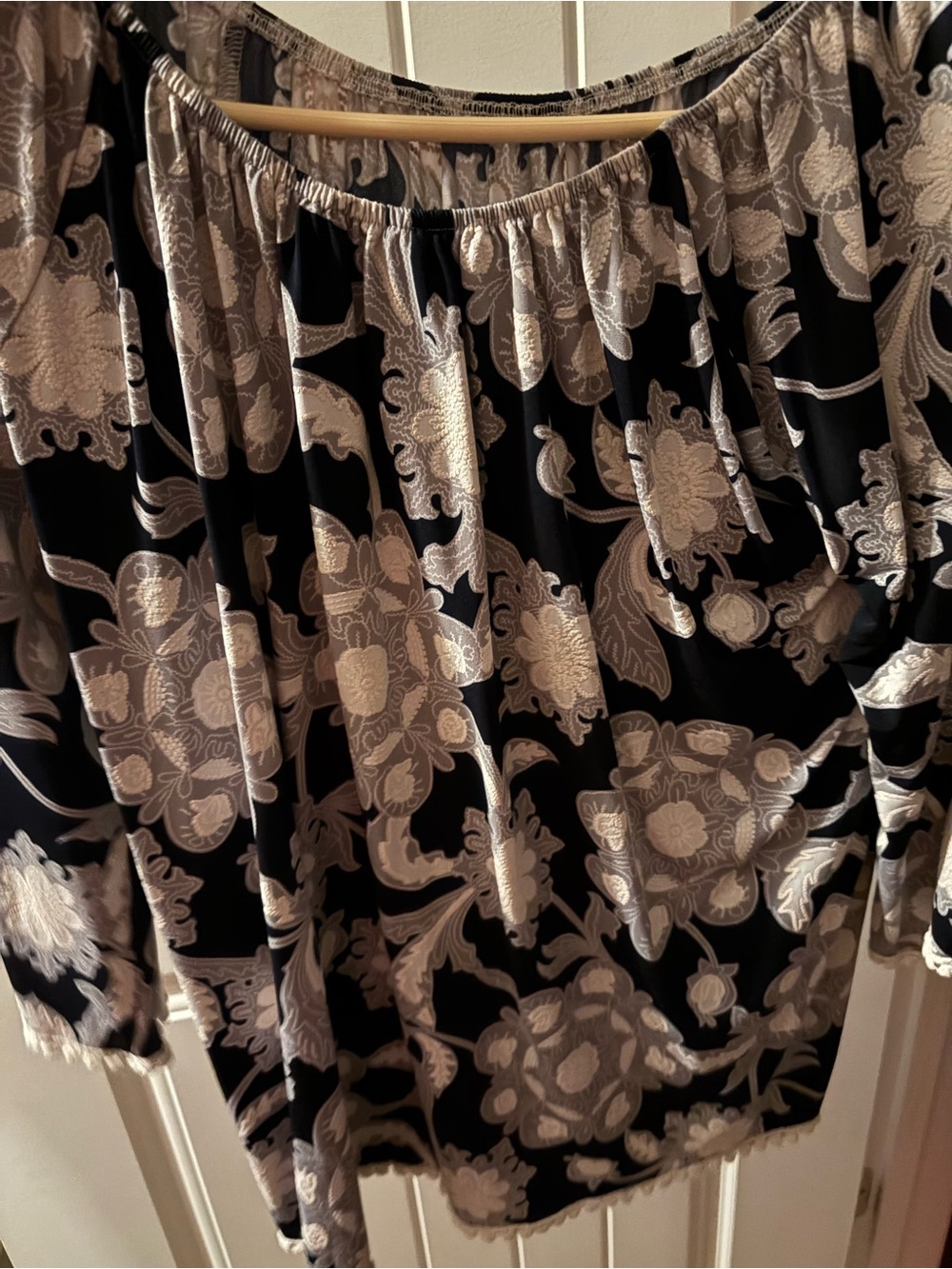 Blue and Cream Floral Women’s Blouse
